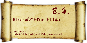 Bleicöffer Hilda névjegykártya